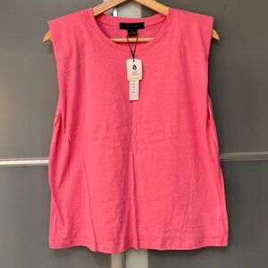 Sanctuary Shoulder Pad Tee in Pink, Size XS, NWT